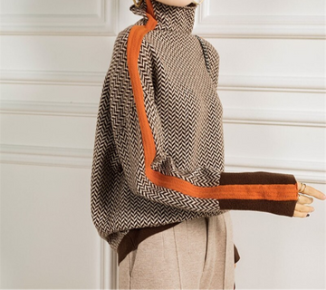 Herringbone Turtleneck Sweater