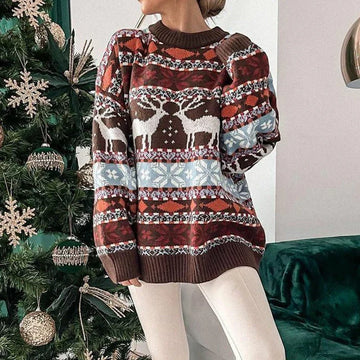 Nordic Reindeer Oversized Sweater