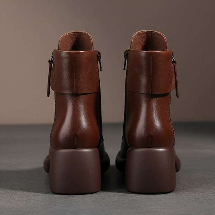 Fleece Lined Vintage Lace Up Ankle Boots