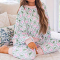 Holiday Print Two Piece Lounge Set
