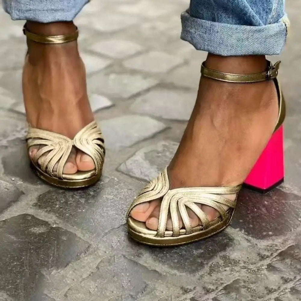 Ankle Strap Heel Sandals-Valenira