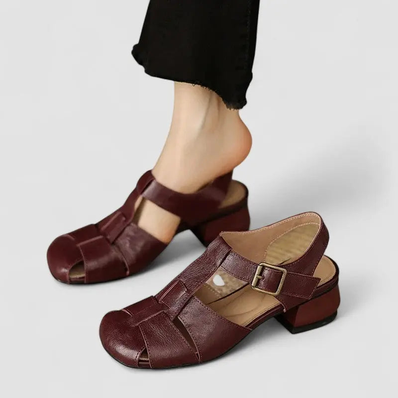 Block Heel Mary Janes-Valenira