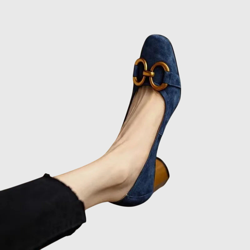 Buckle Block Heel Pumps-Valenira