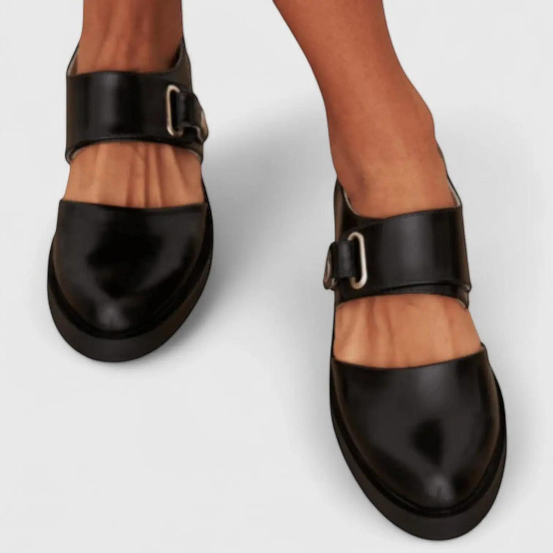 Buckle Strap Mary Jane Flats-Valenira