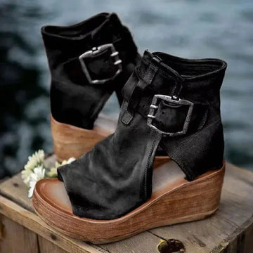 Buckle Wedge Sandals