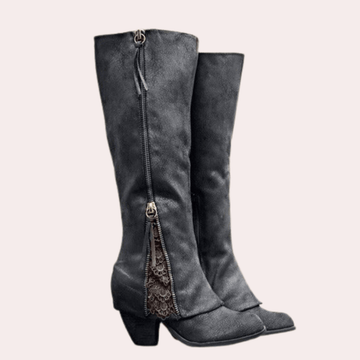 Two Tone Knee High Riding Boots