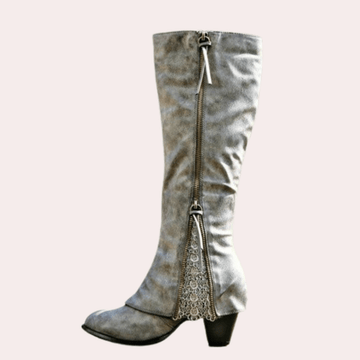 Two Tone Knee High Riding Boots