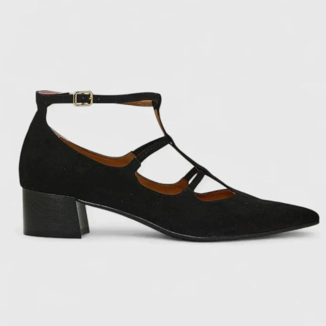 Caged Block Heel Pumps-Valenira