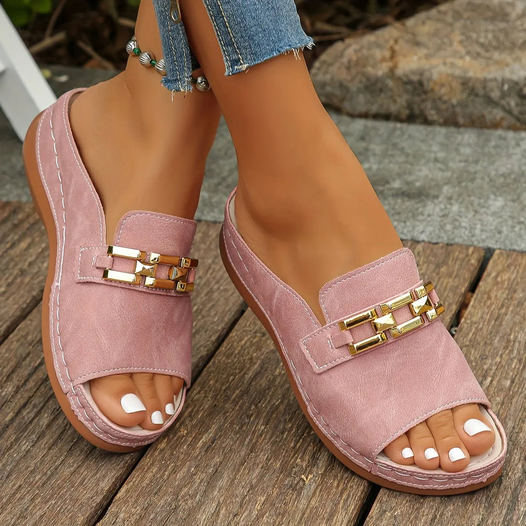 Chain Slide Sandals-Valenira