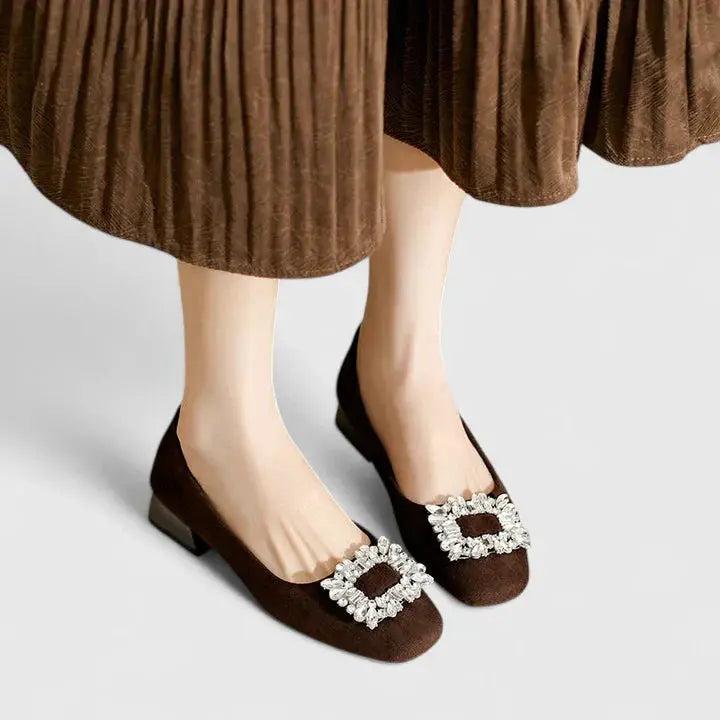 Crystal Buckle Pumps-Valenira