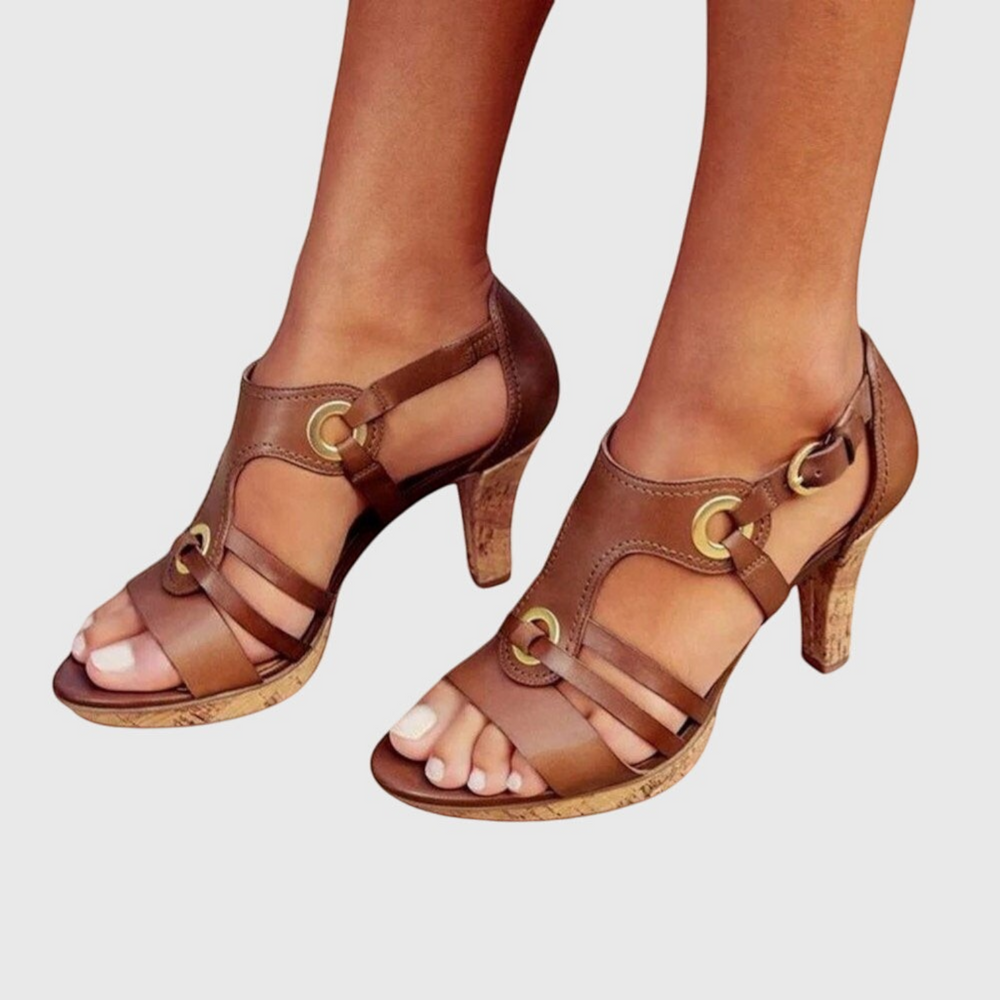 Cutout Heel Sandals-Valenira