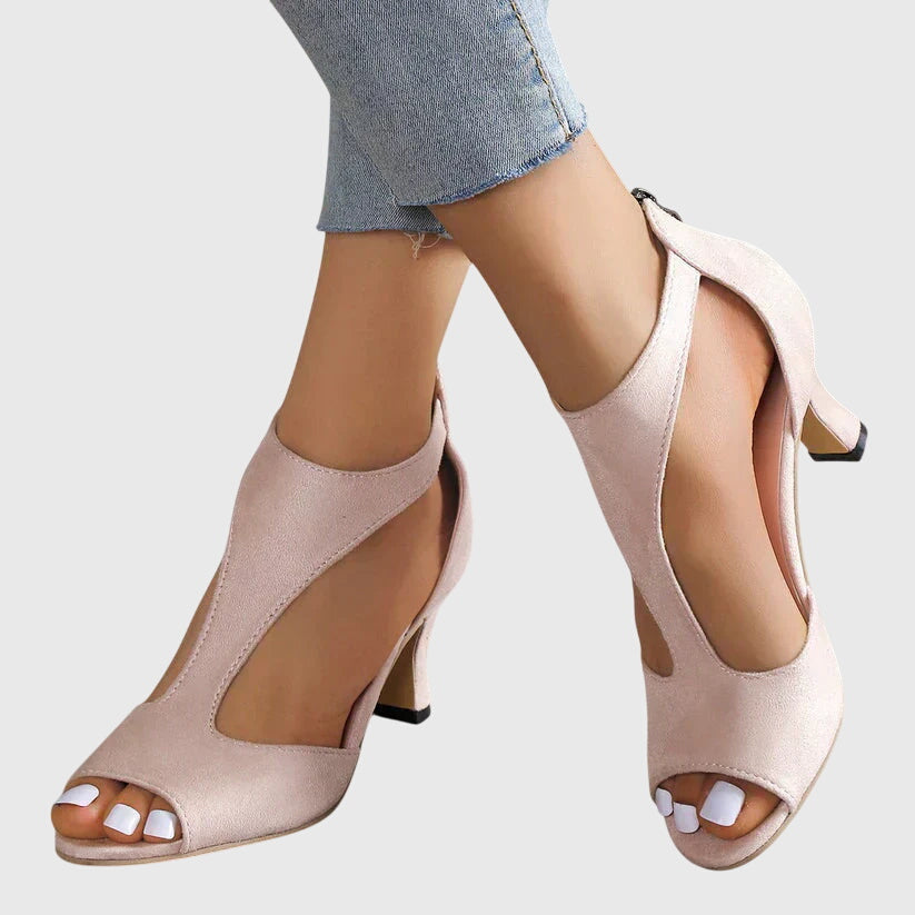 Cutout Heel Sandals-Valenira