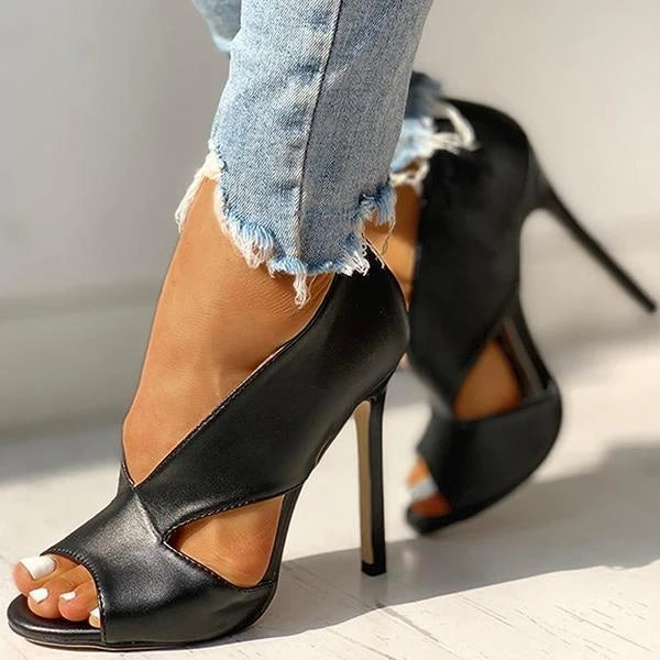 Cutout Stiletto Heels-Valenira