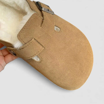 Shearling Lined Buckle Clogs