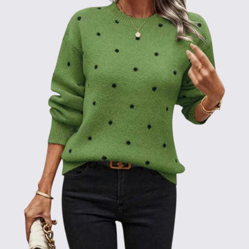 Polka Dot Crew Neck Sweater