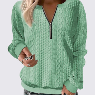 Quarter Zip Cable Knit Sweater