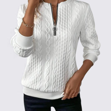Quarter Zip Cable Knit Sweater