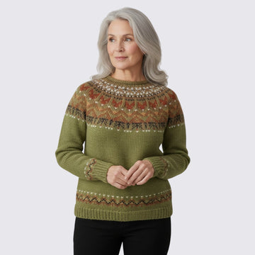 Contrast Yoke Fair Isle Sweater