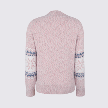 Mock Neck Nordic Stripe Sweater