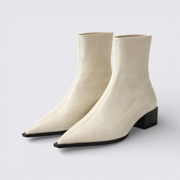 Pointed Toe Metallic Ankle Boots