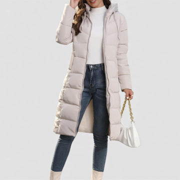 Long Quilted Hooded Puffer Coat