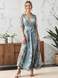 Floral Wrap Maxi Dress-Valenira