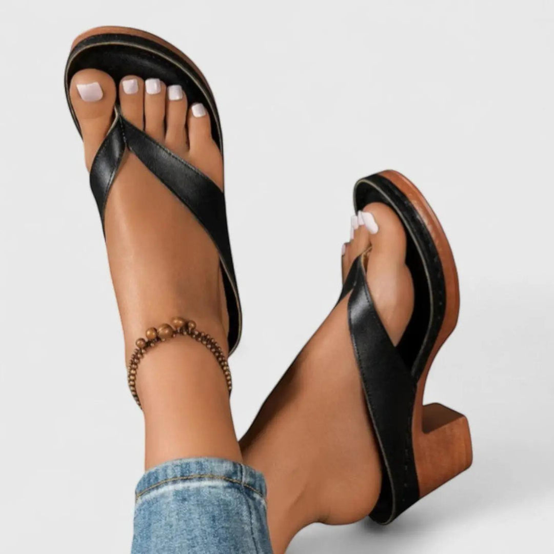 Heeled Thong Sandals-Valenira