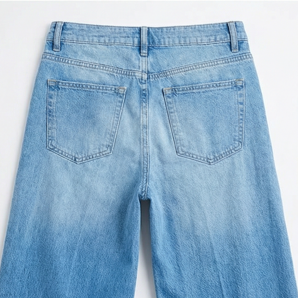 Denim-Look Wide-Leg Pajama Set