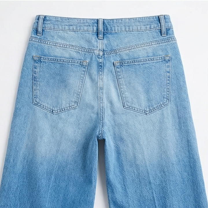 Denim-Look Wide-Leg Pajama Set