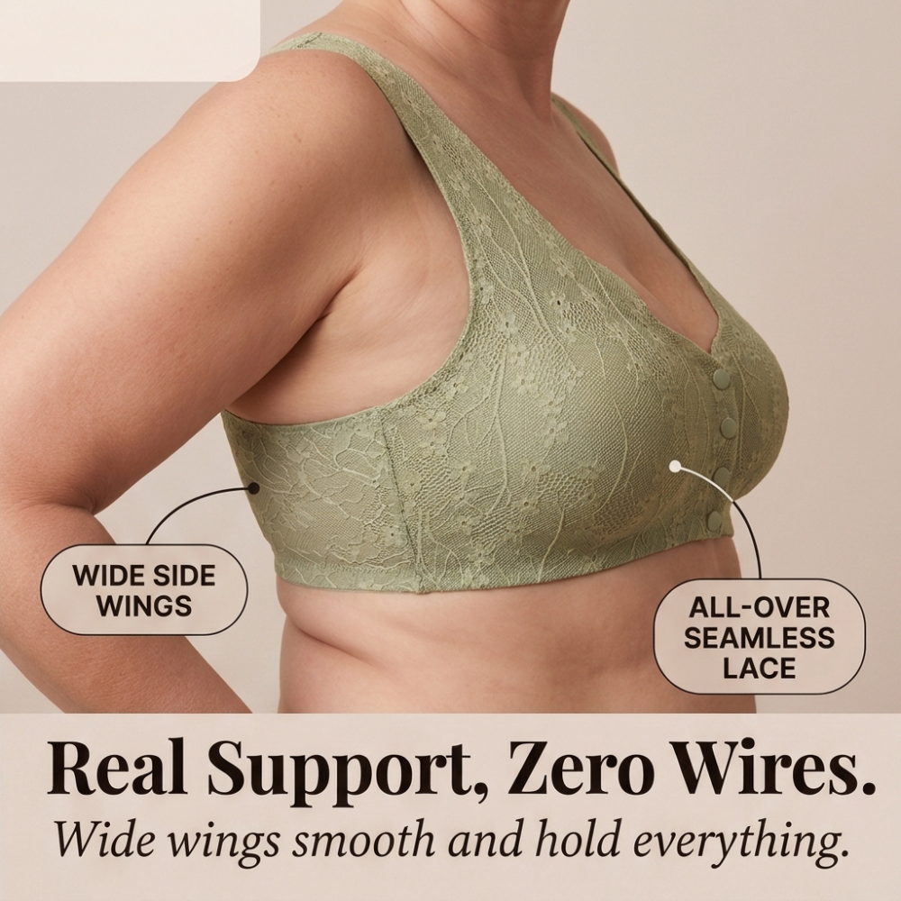 Front-Snap Lace Wireless Bra