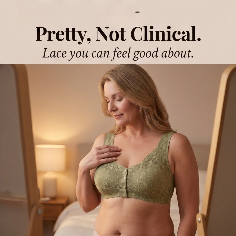 Front-Snap Lace Wireless Bra