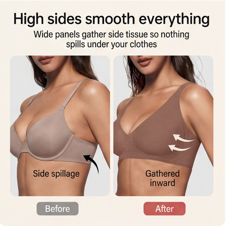 High-Side Deep-V Wireless Bra