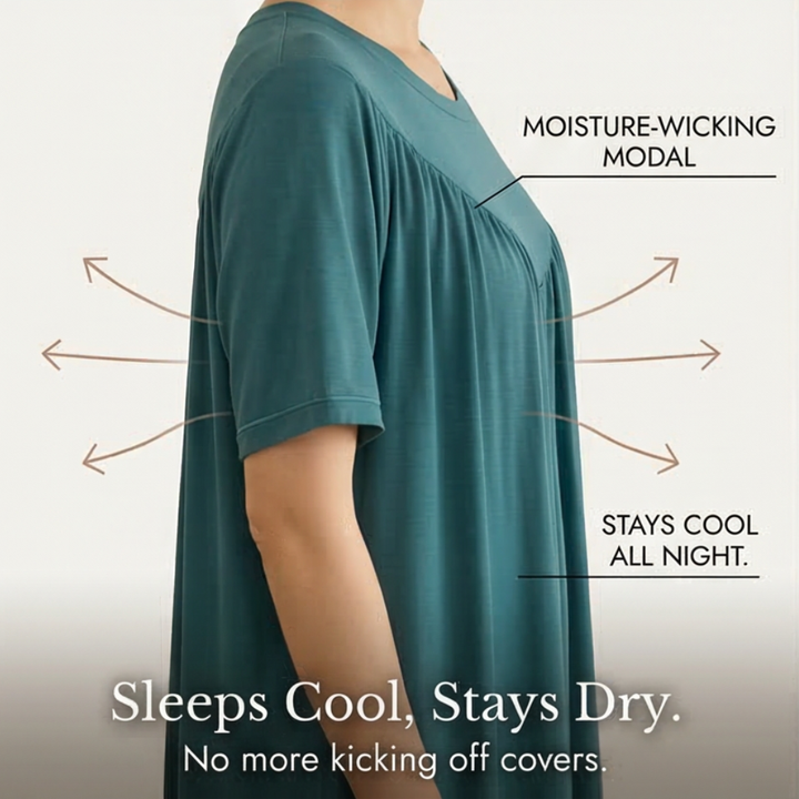 Pleated Yoke Modal Sleep Dress