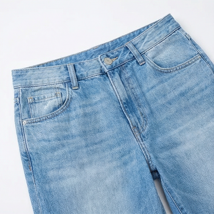 Denim-Look Wide-Leg Pajama Set