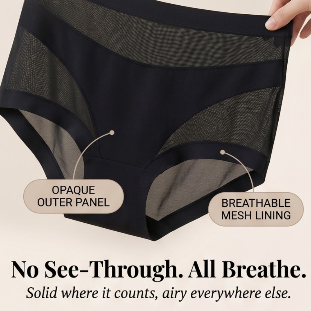 Seamless High-Waist Mesh Briefs