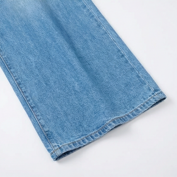 Denim-Look Wide-Leg Pajama Set