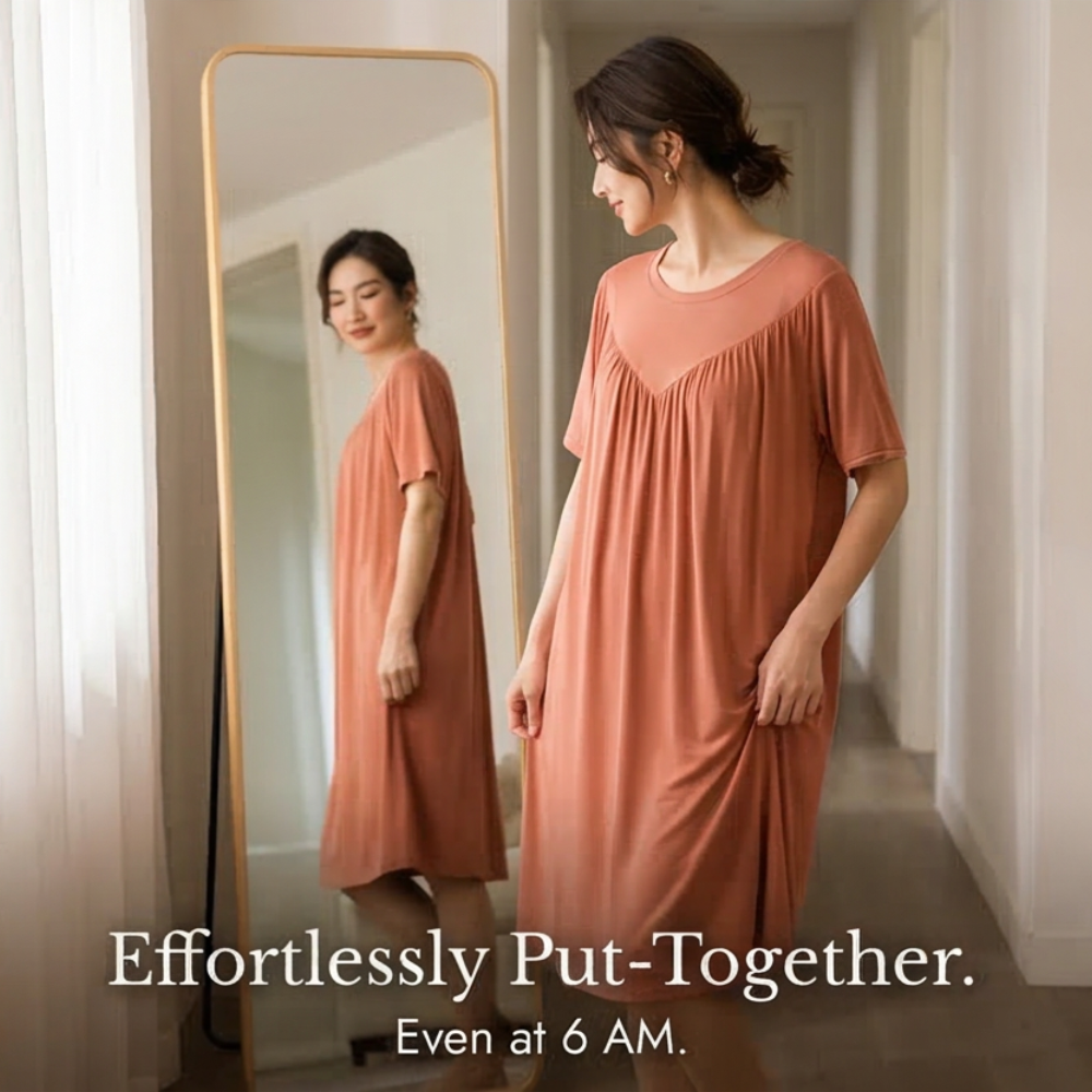 Pleated Yoke Modal Sleep Dress