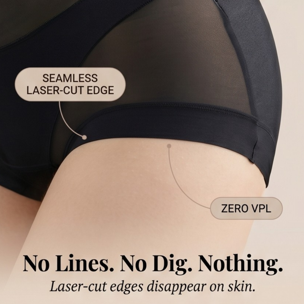 Seamless High-Waist Mesh Briefs