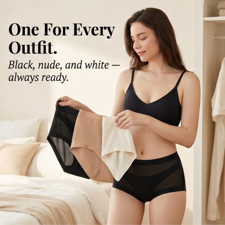 Seamless High-Waist Mesh Briefs