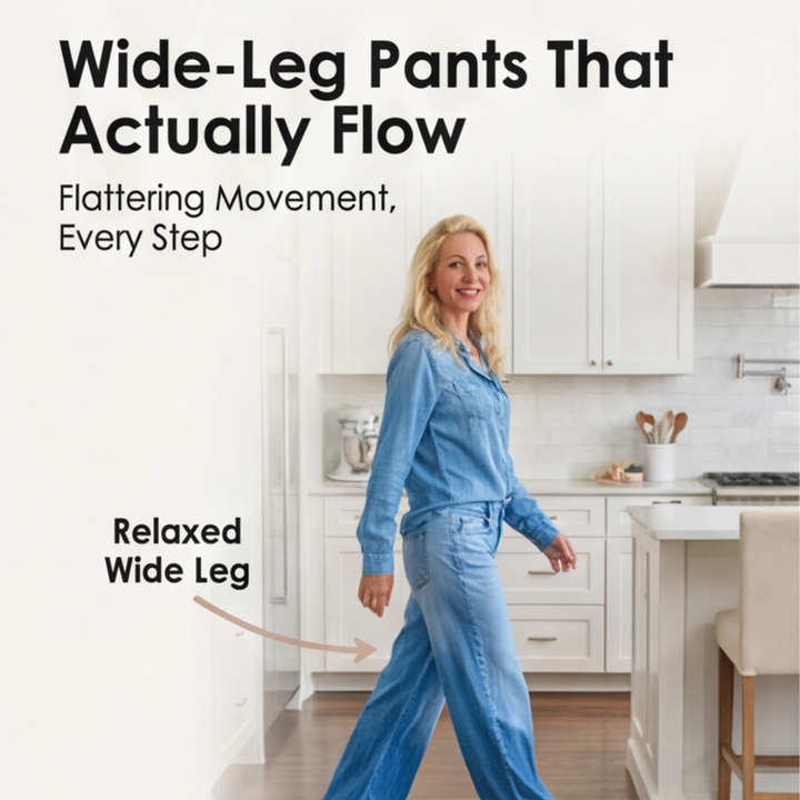 Denim-Look Wide-Leg Pajama Set