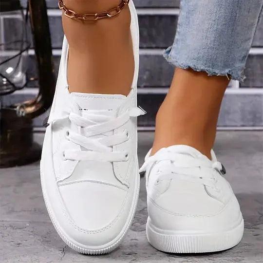 Platform Lace-Up Sneakers-Valenira
