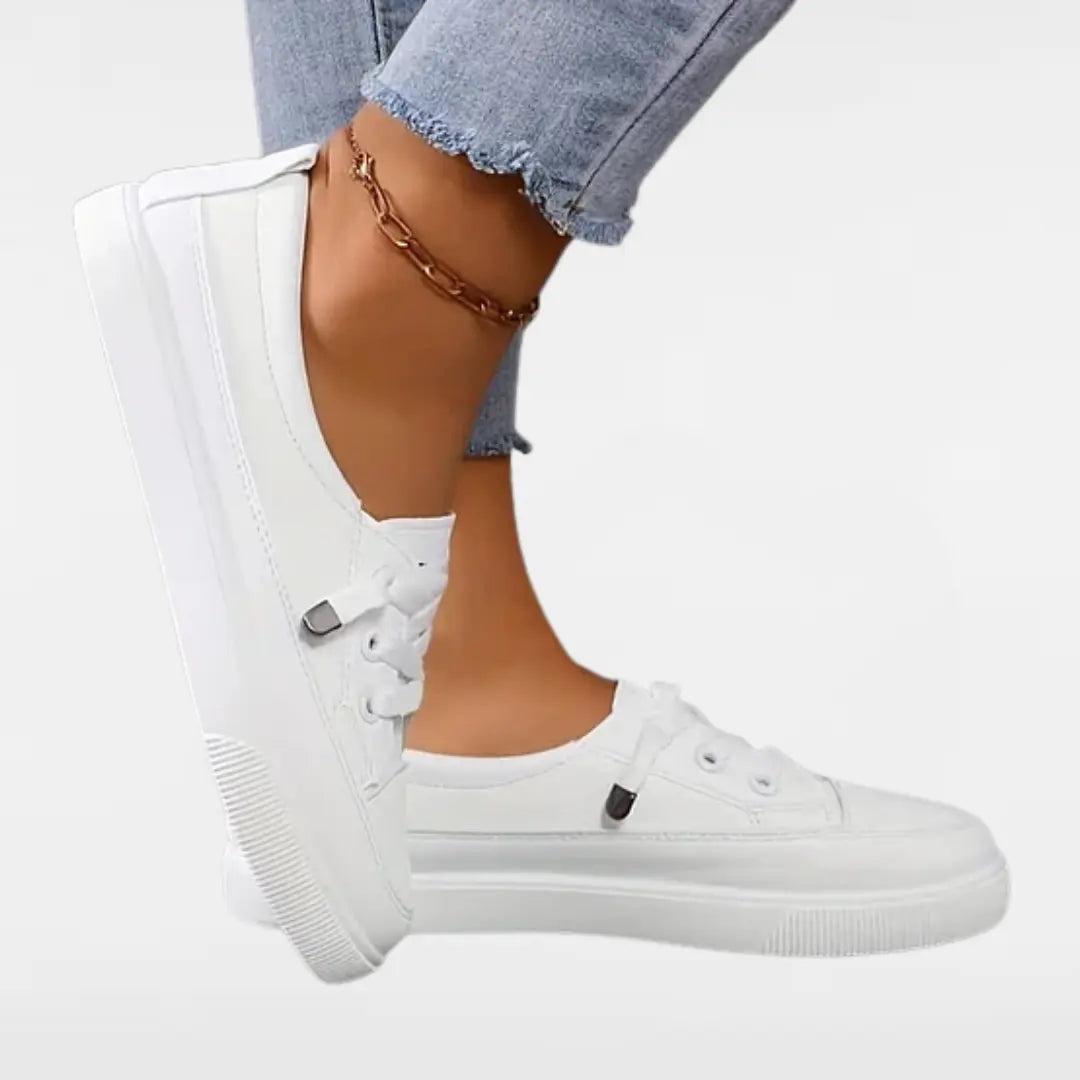 Platform Lace-Up Sneakers-Valenira