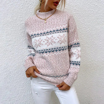 Snowflake Band Knit Sweater