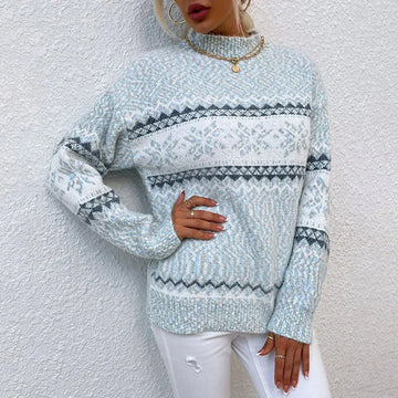 Snowflake Band Knit Sweater