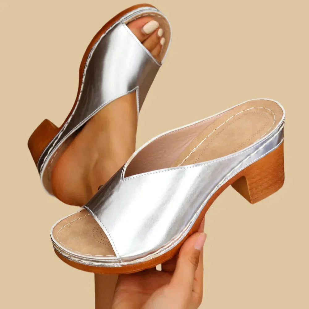 Shimmer Mule Heels-Valenira