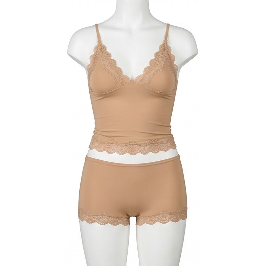 Seamless Lace Cami and Boxer Set