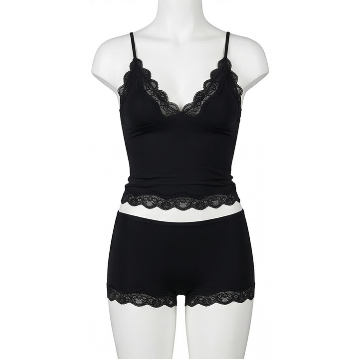 Seamless Lace Cami and Boxer Set