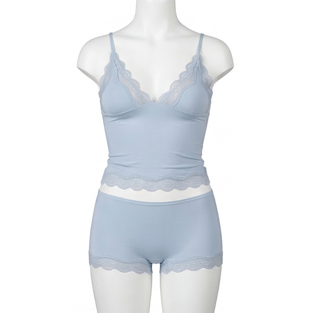 Seamless Lace Cami and Boxer Set