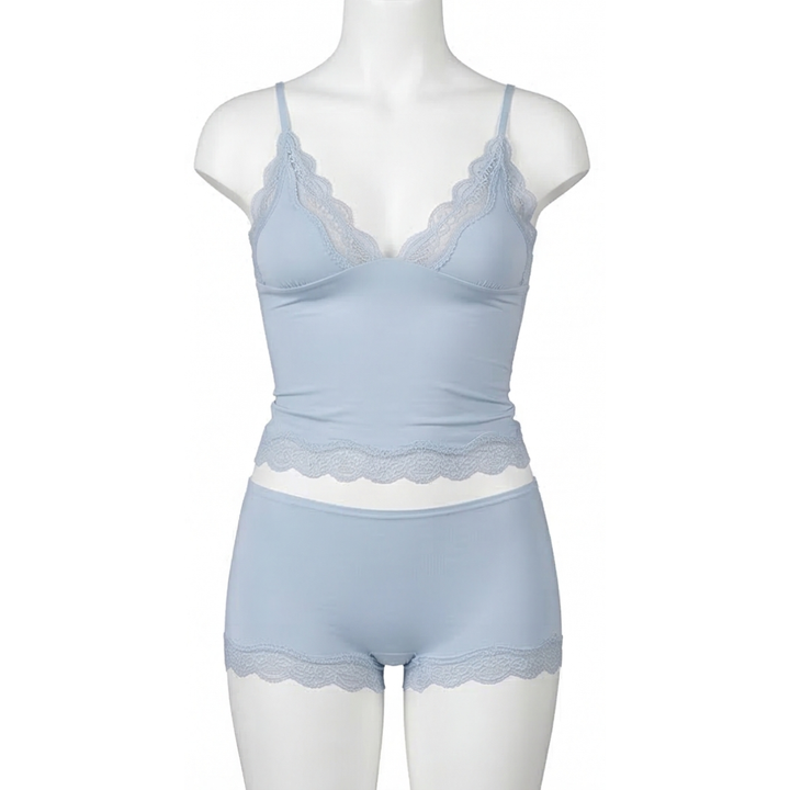 Seamless Lace Cami and Boxer Set