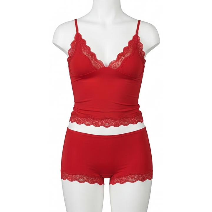 Seamless Lace Cami and Boxer Set